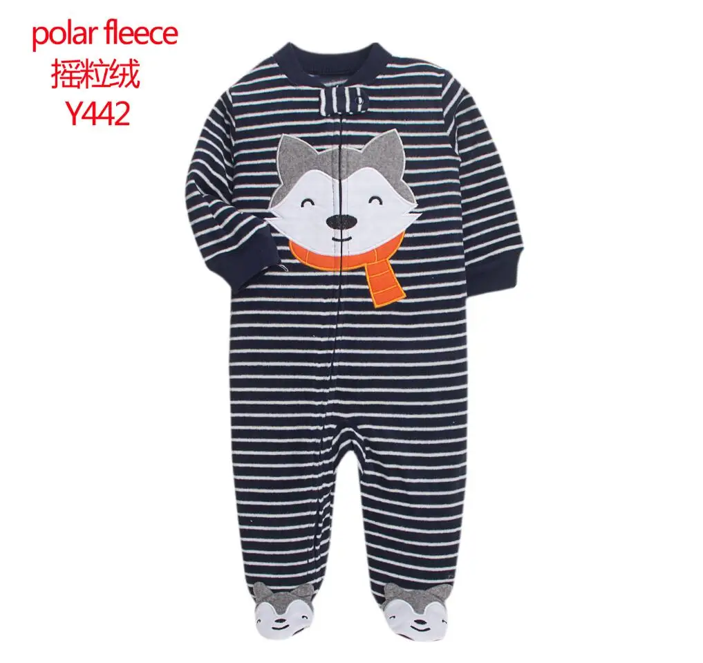 Baby Pajamas Zipper Fleece Newborn Girls Romper Warm Winter Underwear One Piece Overalls Boys Outfits Truck Infants Clothes