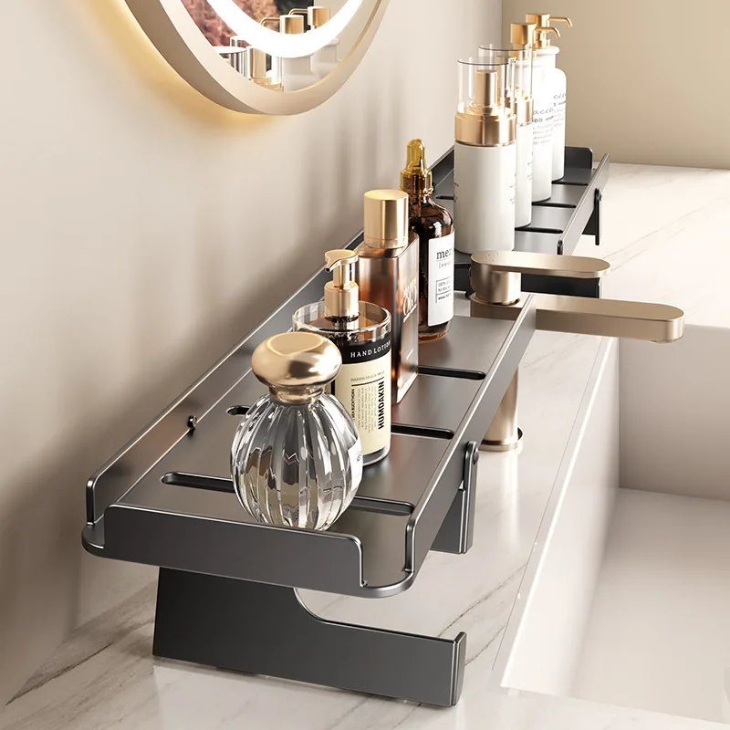 Drill free aluminum corner rack for bathroom Bathroom rack Bathroom storage rack Aluminum hanging rack Bathroom storage rack 3