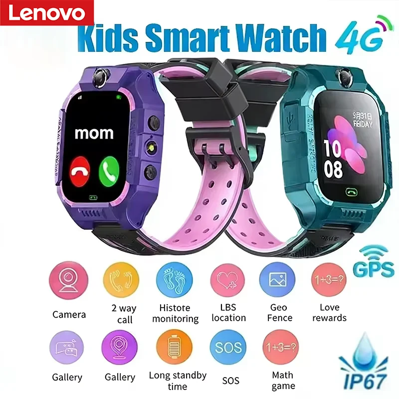 Montre intelligente Lenovo pour enfants étanche