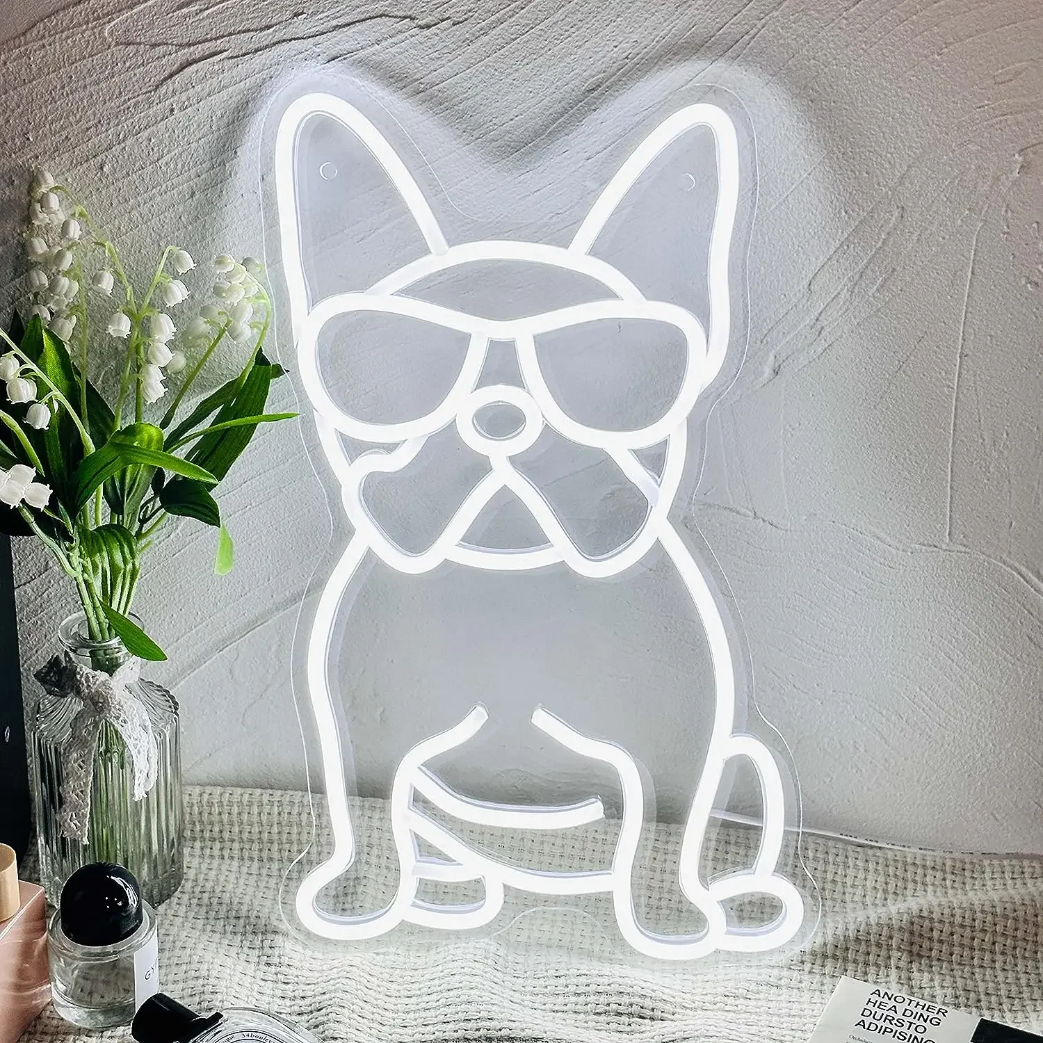 

French Bulldog Neon Sign Gifts for Women Dog Birthday Party Dimmable USB Powered Dog Neon Sign Festival Decoration Gifts For Kid