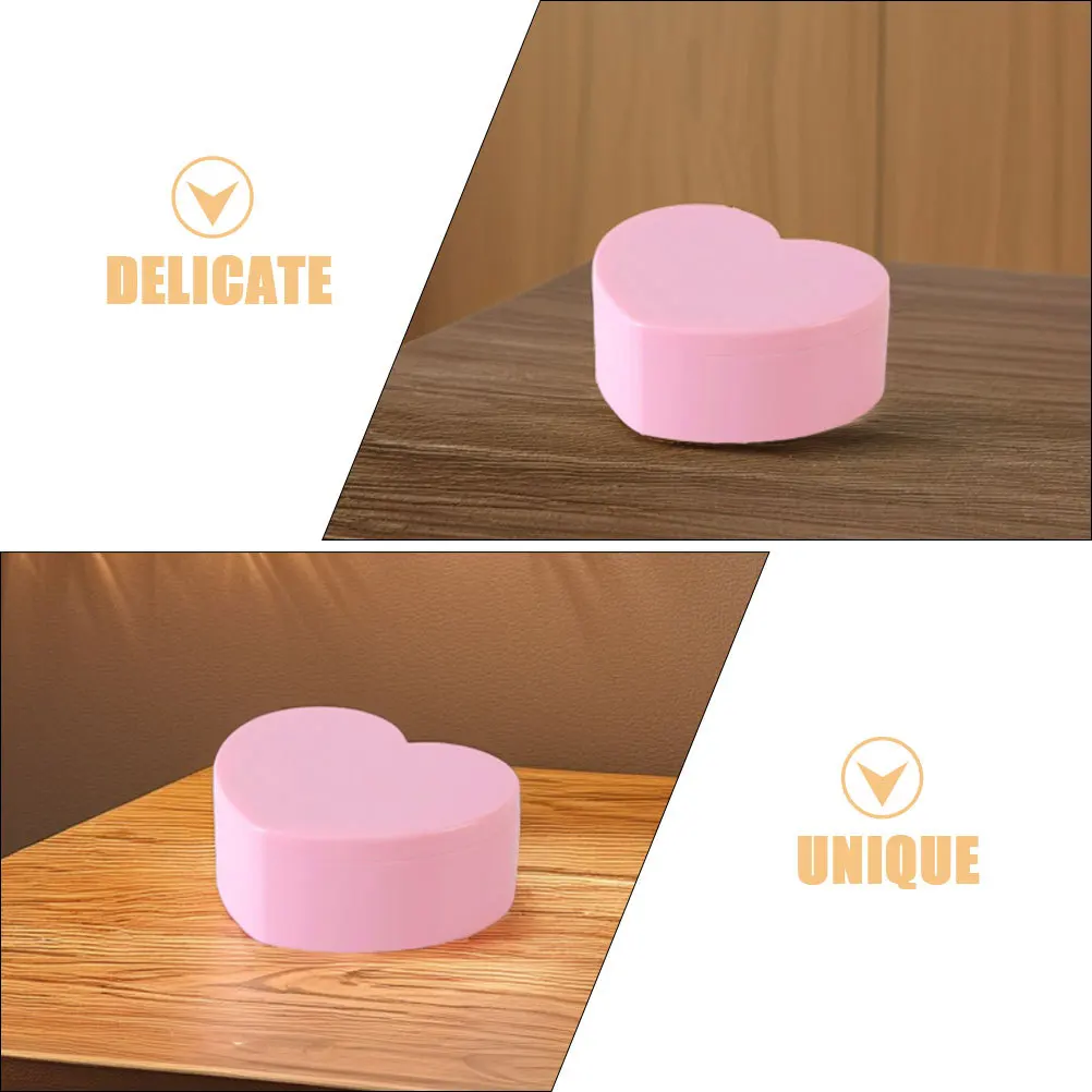 2Pcs Heart Shaped Jewelry Box for Double Layer Organizer Portable for Necklaces Rings Earrings with Makeup Mirror
