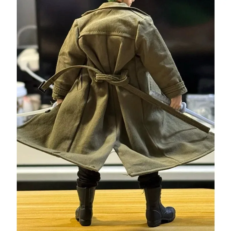 1/12 스케일 트렌디 남성 군복 영국 긴 트렌치 코트 군인 의류 모델 맞는 6'' 액션 피규어 바디 인형 06FS035