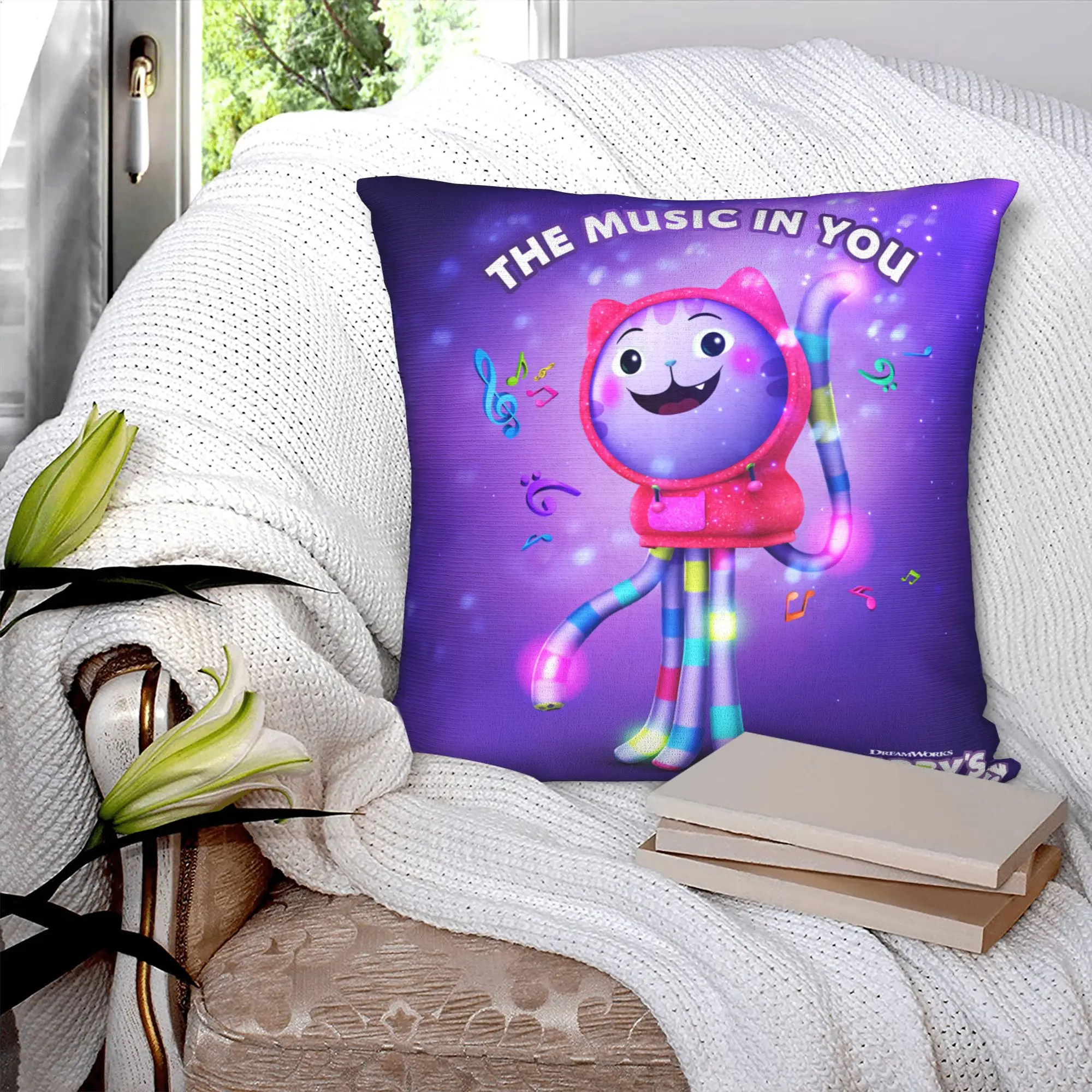 Gabbys Dollhouse Throw Pillow Case for Living Room Gabby Cats Cartoon Anime Nordic Cushion Cover Velvet Pillowcase