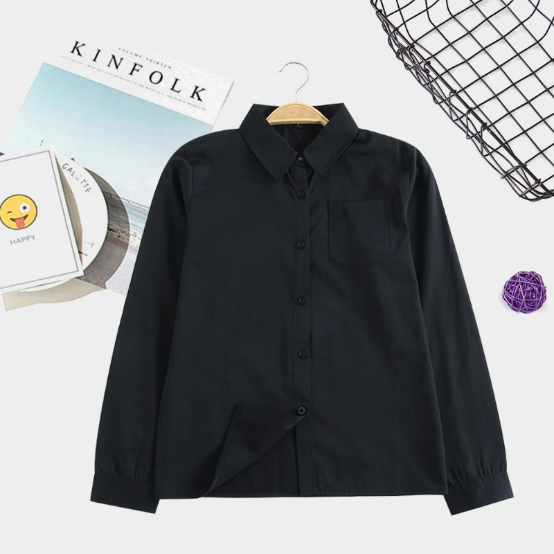 Fashionable Comfortable Japanese Student JK Uniform Long Sleeve White Shirt Japanese School Uniform Long Sleeve Pointed Collar