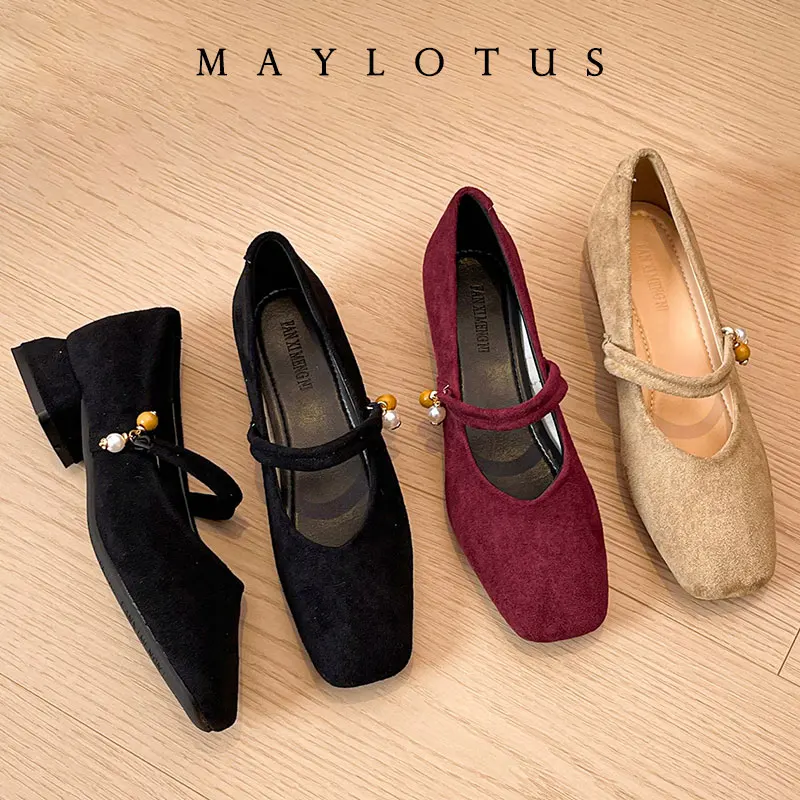 

2026 Spring and Autumn New Comfortable and Elegant 3cm Heel Shoes Fashion Suede All-match Light Casual Women's Shoes