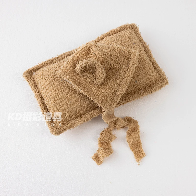 KD – accessoires de photographie pour nouveau-nés, ours en peluche, chapeau d'oreille, oreiller réglable avec cordon de serrage, oreiller à nœud doux, accessoires de séance photo pour bébé en Studio