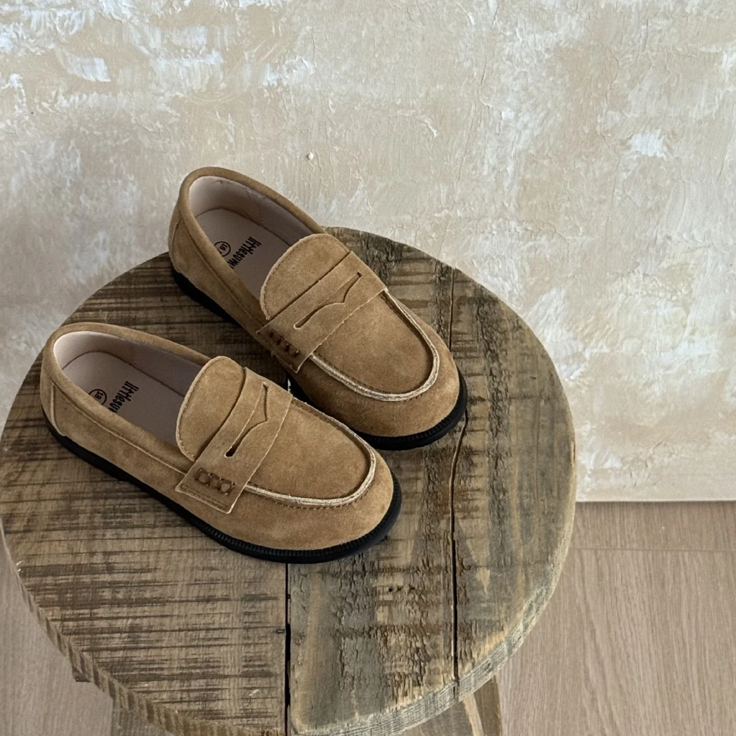 Fashion Maillard Color Boys Leather Shoes Spring Autumn High-quality Suede Leather Children Casual Shoes Cowhide Girls Flats