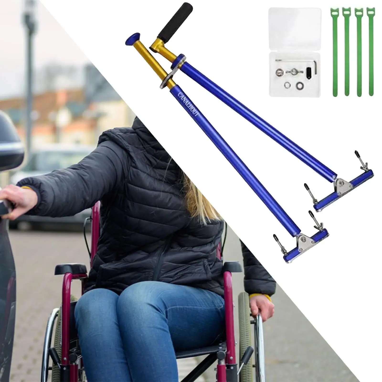 

Handicap Car Driving Hand Controlled Device Metal Structure Portable Sturdy Accessories Easily Install Brake Clamp Assist Stick