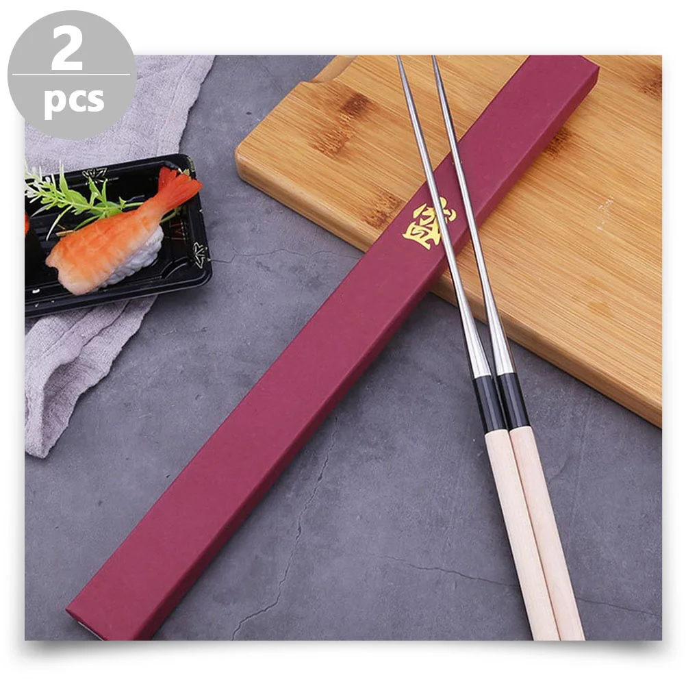 

1Pair Stainless Steel Chopsticks Eco Friendly Wood Handle Strong Practicality Lightweight Easy to Clean Perfect for Sushi