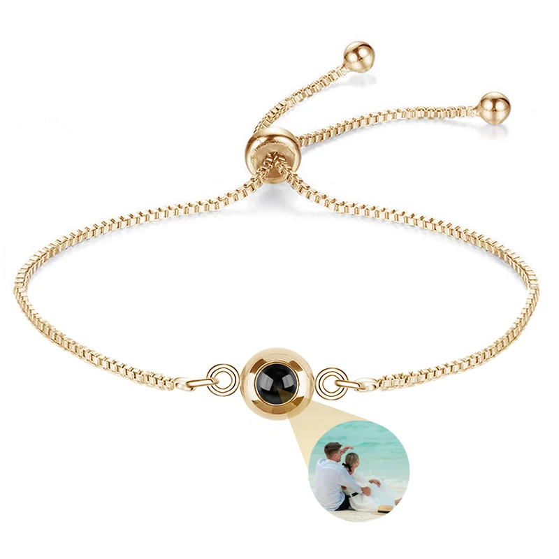 Personalisiertes Foto-Armband mit Bild im Inneren, 100 Sprachen 'Ich Liebe Dich' Projektions-Armband aus Edelstahl – Detail 10