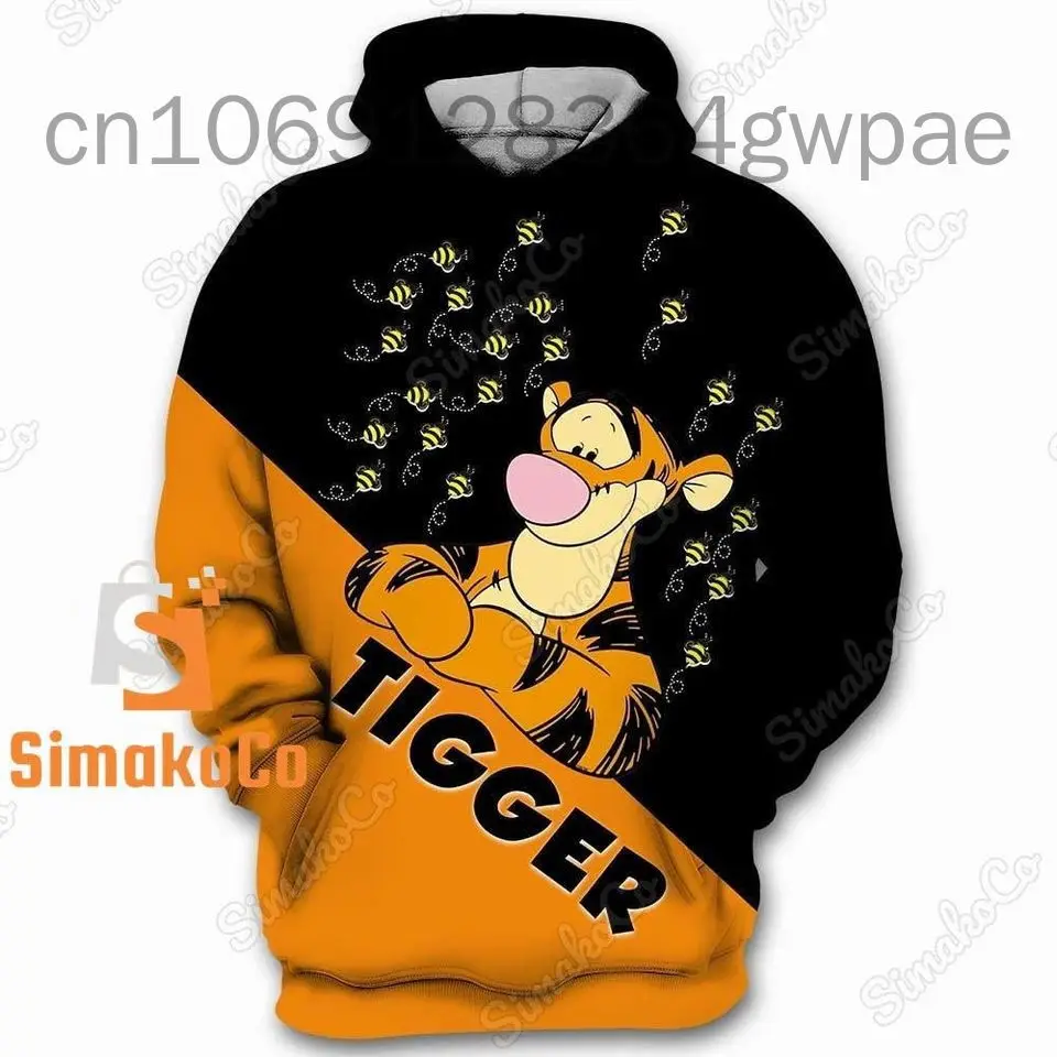 

2024 New Disney Tigger 3d Hoodie Men Women Fashion Sweatshirt Hoodie Disney Asual Harajuku Streetwear Tigger Zipper Hoodie