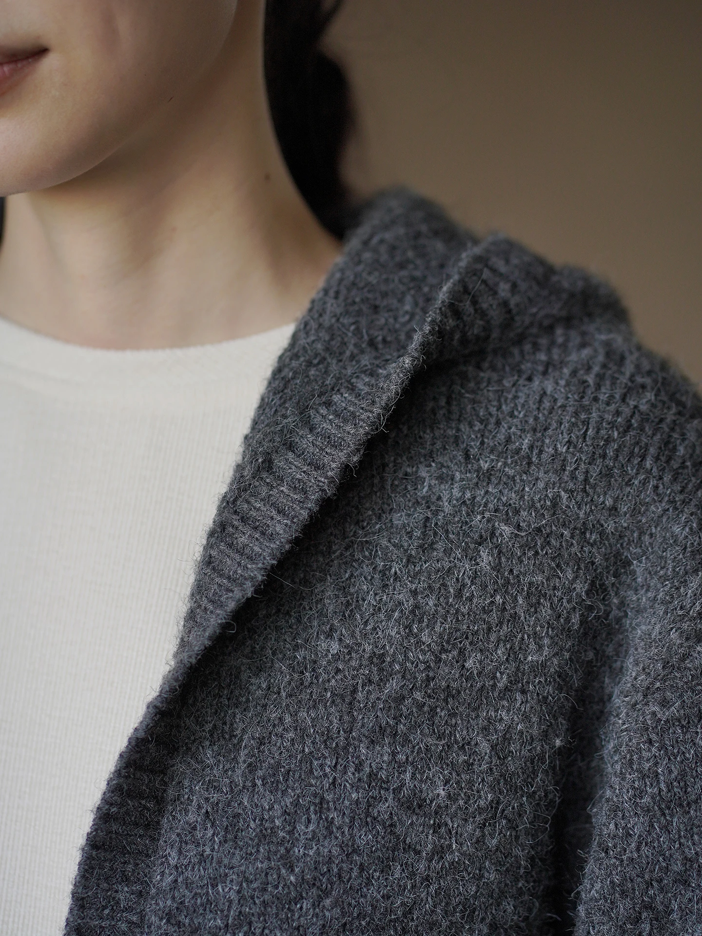 Hacikis Miss Plush Soft Wool Blend Casual Loose Fit Hooded All-Match Women's Knitted Sweater Coat Comfortable Breathable