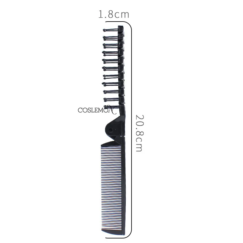 Portable Folding Comb Anti-static Travel Hair Brushes for Women Men High Quality Plastic Dense Tooth Hairdressing Styling Tool