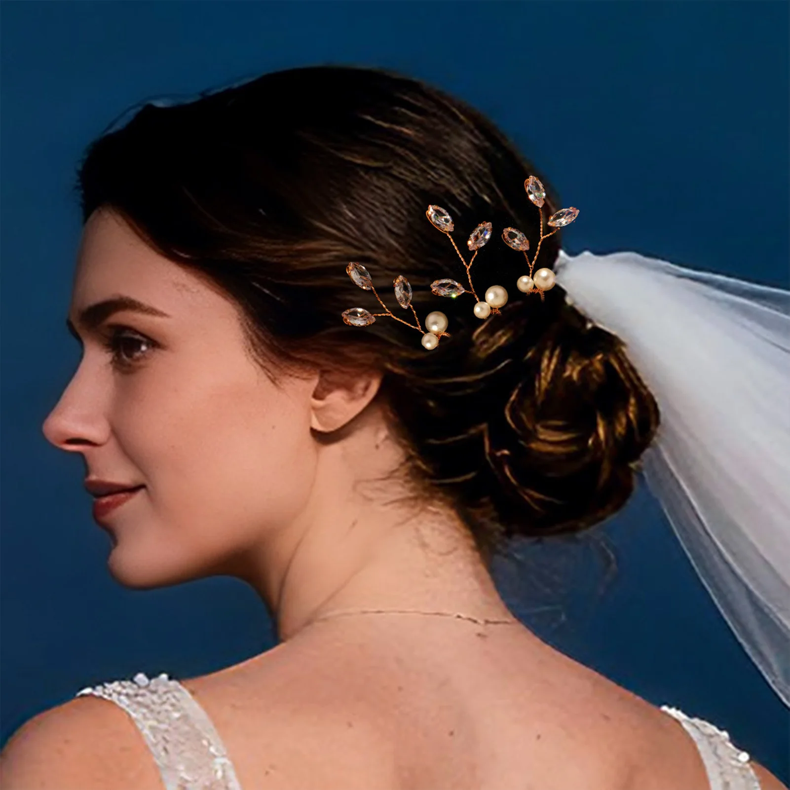 3 قطعة U-شكل اللؤلؤ دبوس الشعر مجموعة موضة بنات حفلة موسيقية التيجان خمر دبوس الشعر الشوك الشعر مجوهرات للنساء العروس خوذة أغطية الرأس