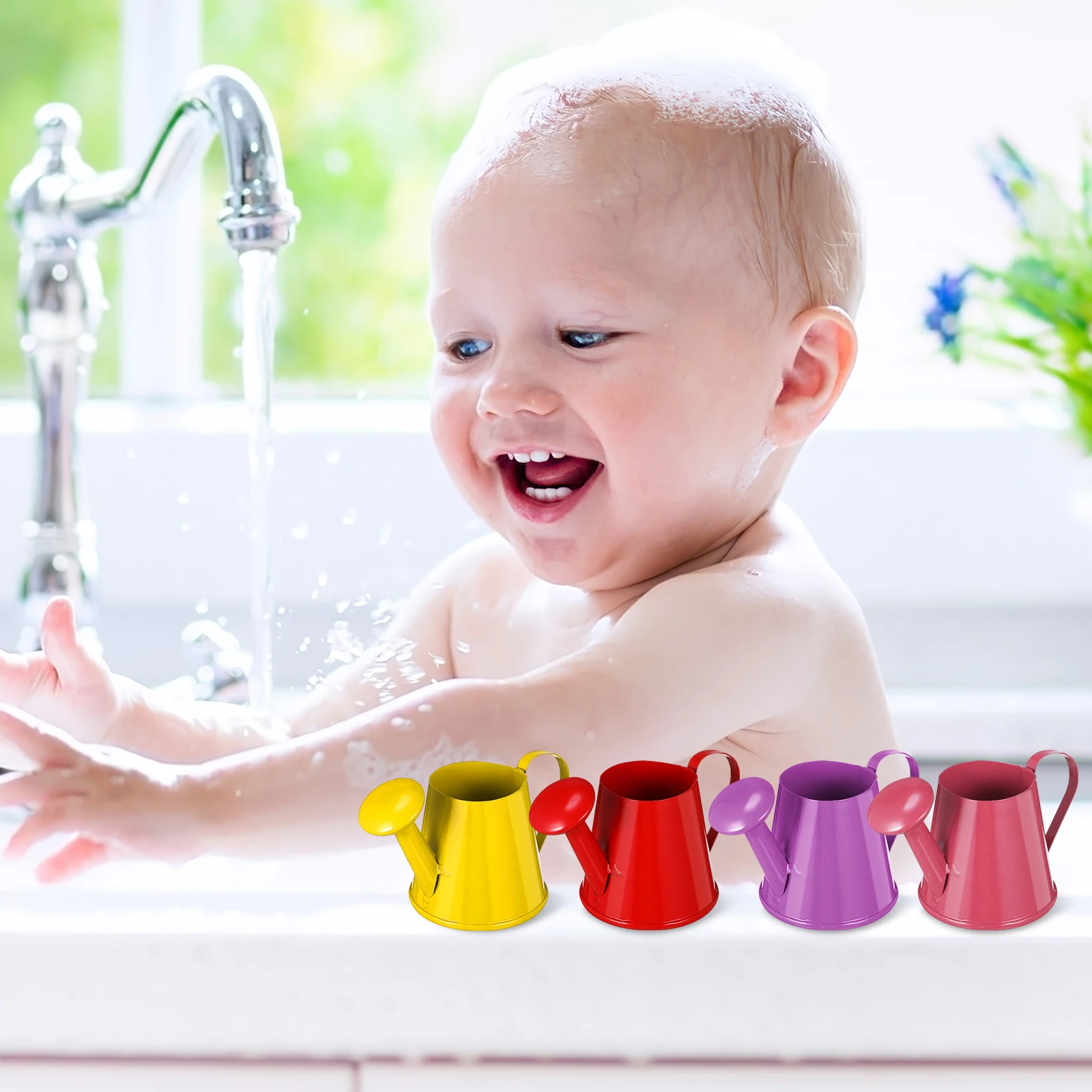 

Watering Kettle Teaching Aids Small Kids Can Miniature Cans Children Decor Metal Indoor Ornament Toddler