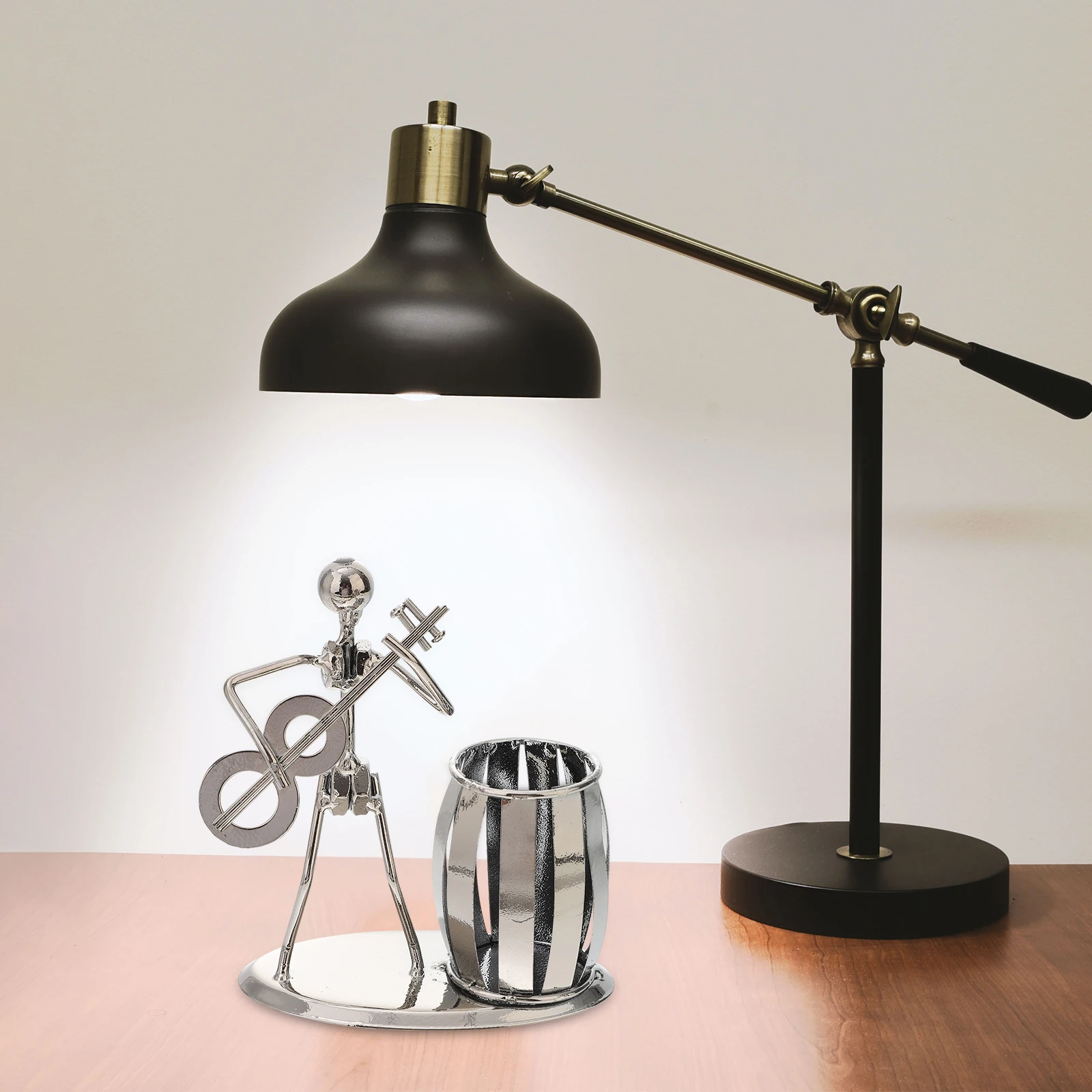 

Iron Musician Guitar Pen Pencil Holder Artistic Desk Decoration Music Gifts Guitar Accessories Gifts for Men Desk Pen Holder