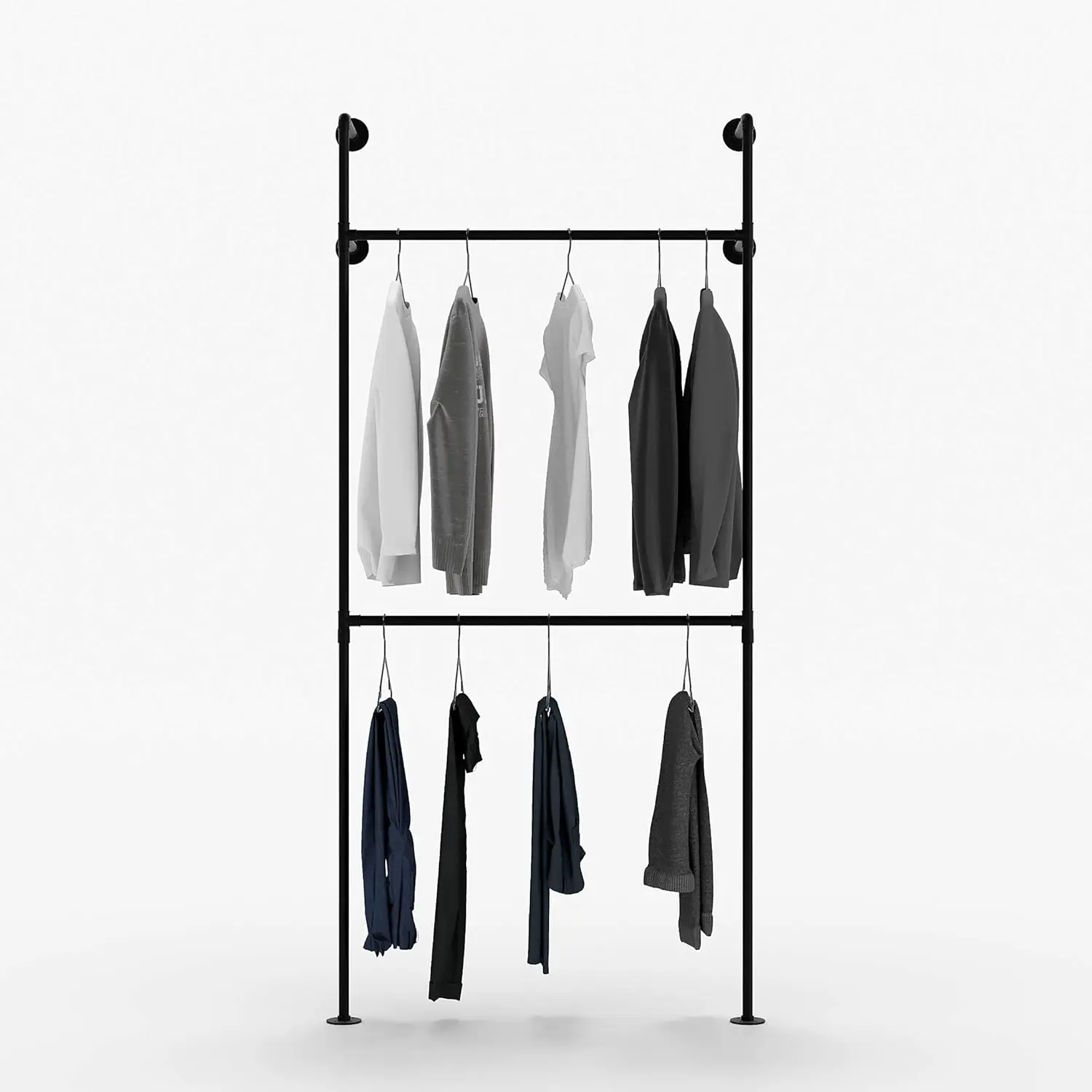 

Industrial pipe clothing rack metal black - Wall mounted clothes racks for hanging clothes - Modern walk in closet