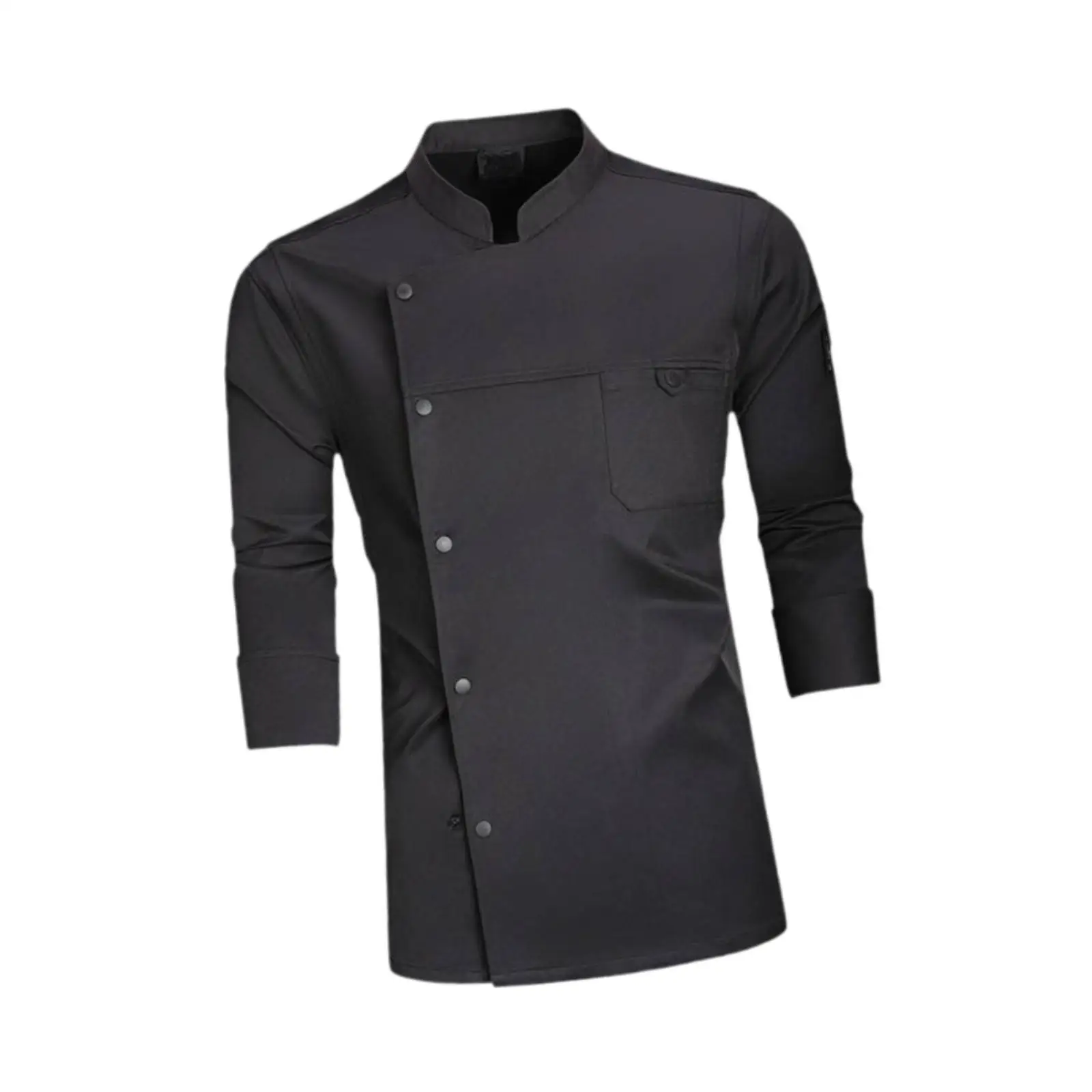 Chef Coat Breathable Autumn Winter Chef Clothes Classic Black Long Sleeve for