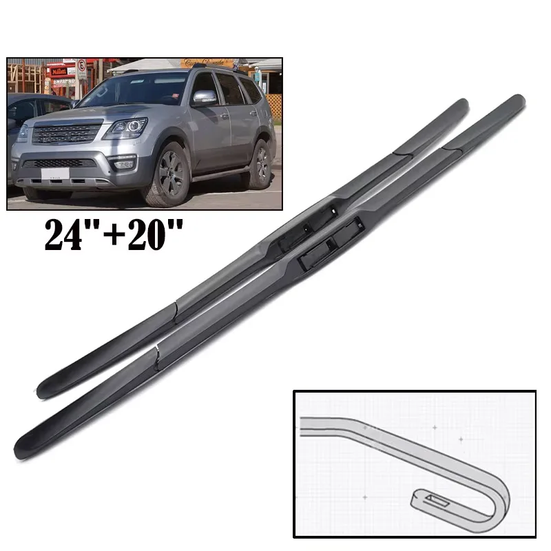 

Wiper Car Front Hybrid Wiper Blades For Kia Mohave MK1 2008 - 2018 Windshield Windscreen Window Rain Brushes 24"+20"