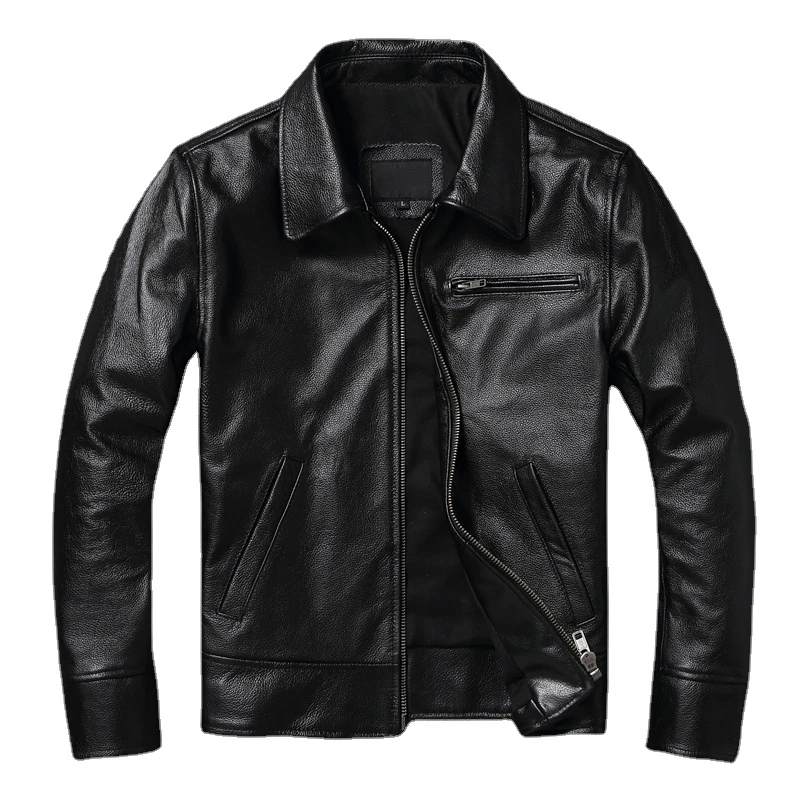 

New Fashion Swallowtail Style Genuine Leather Jacket Men Slim Mens Jacket Boy Real Cowhide Coat Cow Clothing Spring Autumn