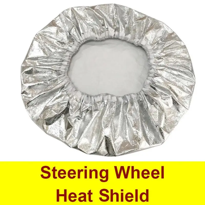 Car Steering Wheel Sun Block Cover Cool Comfortable Car Steering Wheel Sun Shade Cover Silver Protector Anti Heat Shield Shade