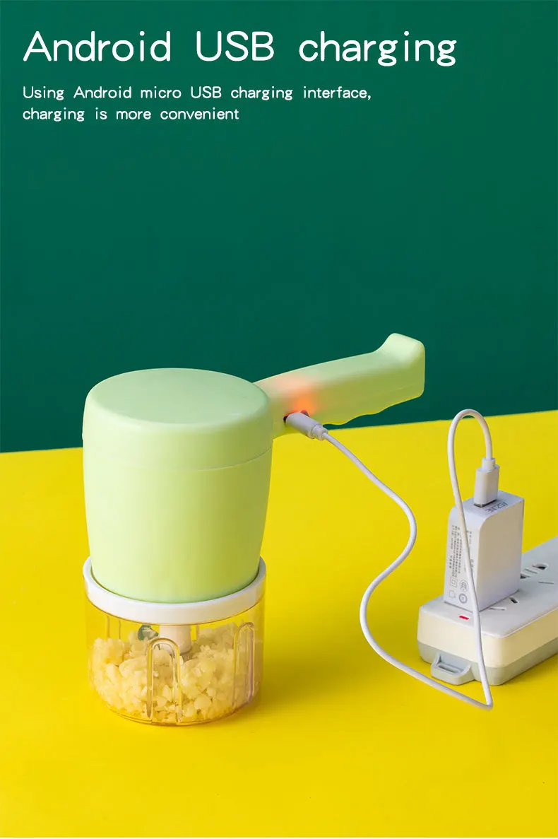Drahtlose Multifunktions Elektrische Schneebesen USB Aufladbare Knoblauch Chopper Schnell Rühren Einfache Verwendung Hand Küche Mixer