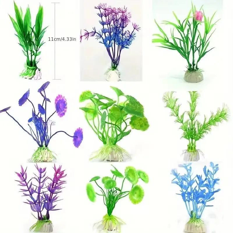 Künstliche Unterwasser-Kunststoffpflanzen, Aquarium, Aquarium, gefälschtes Strauch, grünes Wasser, Gras, Betrachtung, Simulation, Dekoration – Detail 4
