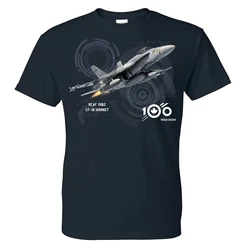 RCAF 100 Legacy CF-18 Hornet Fighter Aircraft T-Shirt 100% Cotton O-Neck Summer Short Sleeve Casual Mens T-shirt Size S-3XL