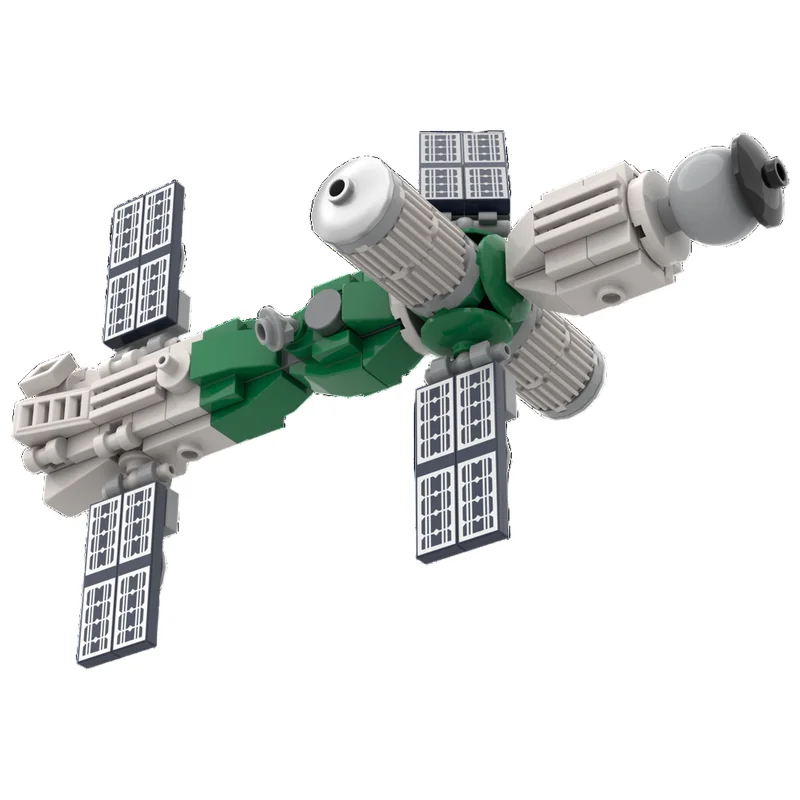 Vintage Space Probe Lander MOC Building Blocks 130 Parts Planetary Landing Craft DIY Assembly Brick Desktop Display