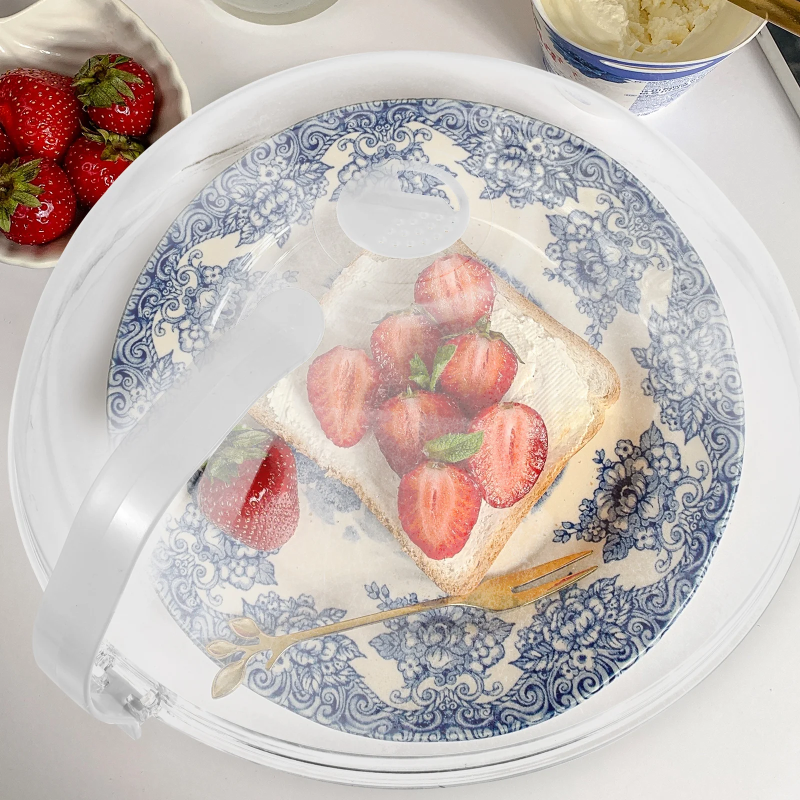 

Reusable Microwave Food Cover Pc Material High Temp Resistant Microwave Dish Splatter Guard Dust Protector Food Cover