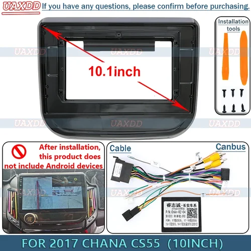 Para 2017 CHANA CS55 10 pulgadas Radio Android marco estéreo Panel Fascia tablero Audio reproductor Multimedia pantalla vídeo Cable arnés