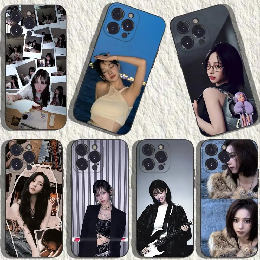 

KARINA Phone Case For iPhone 16,15,14,13,12,11 Plus,Pro Max,XS,X,XR,SE,Mini,8,7,Soft Silicone Black Cover