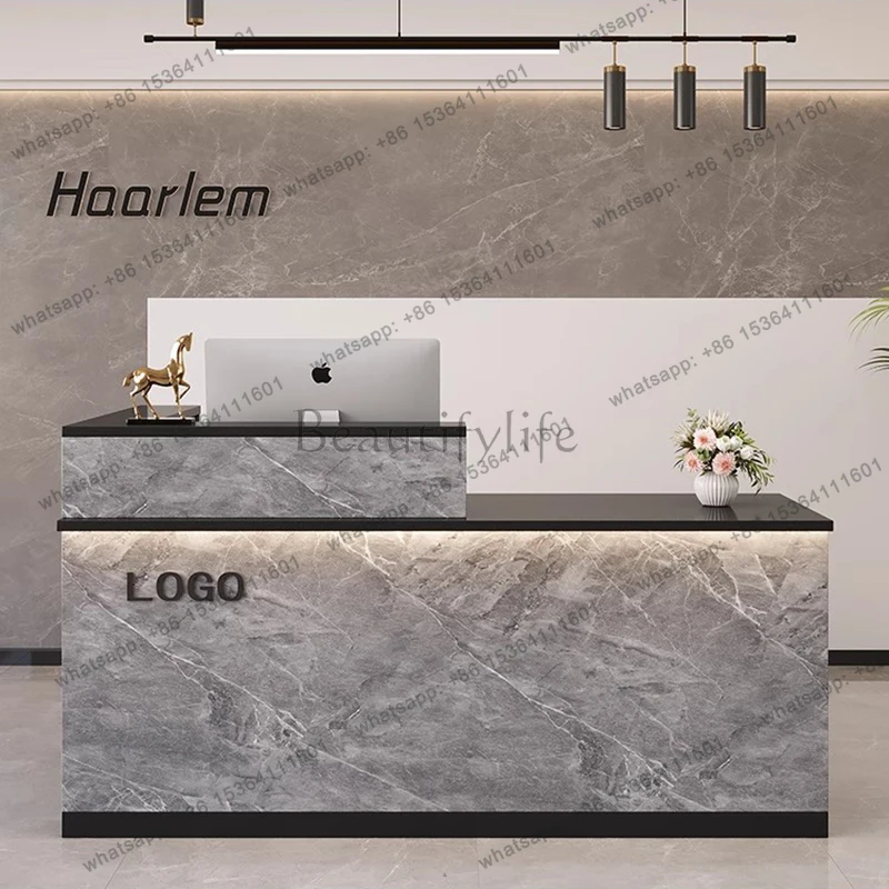 

Customized Reception Desk Modern Storage Premium Versatile Reception Desks Beauty Simple Bancone Per Negozio Office Furniture