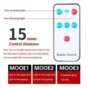 Luzes solares ao ar livre com 3 modos à prova dwaterproof água sensor de movimento iluminação segurança parede cob lâmpada rua para jardim pátio garagem luz 10 principais vendas lampada jardim exterior solar - №9