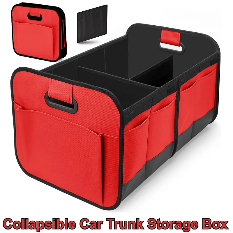Multifunctional Foldable Car Storage Box Oxford Cloth Trunk Organizer with Dividers And Reinforced Structure for Vehicle