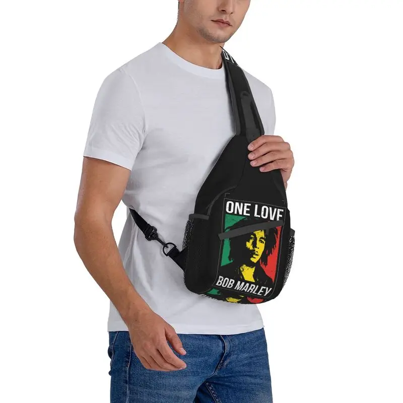 Custom Jamaica Reggae Rock Bob Marley Sling Chest Crossbody Bag Men Cool Shoulder Backpack for Travel Cycling