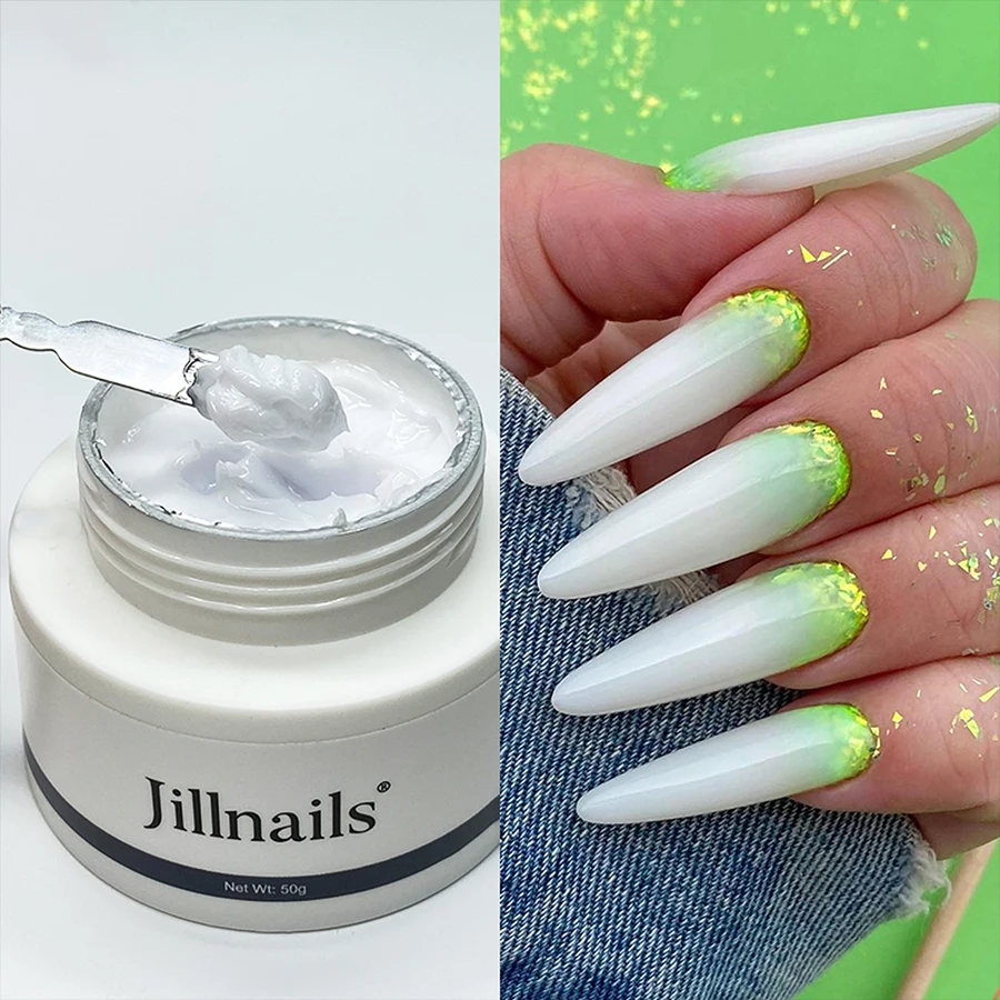 Jillnails Jelly Gel Nails Builder UV-Gel 50 g für Nagelverlängerung, harte, weiche Creme, UV-LED 50 ml