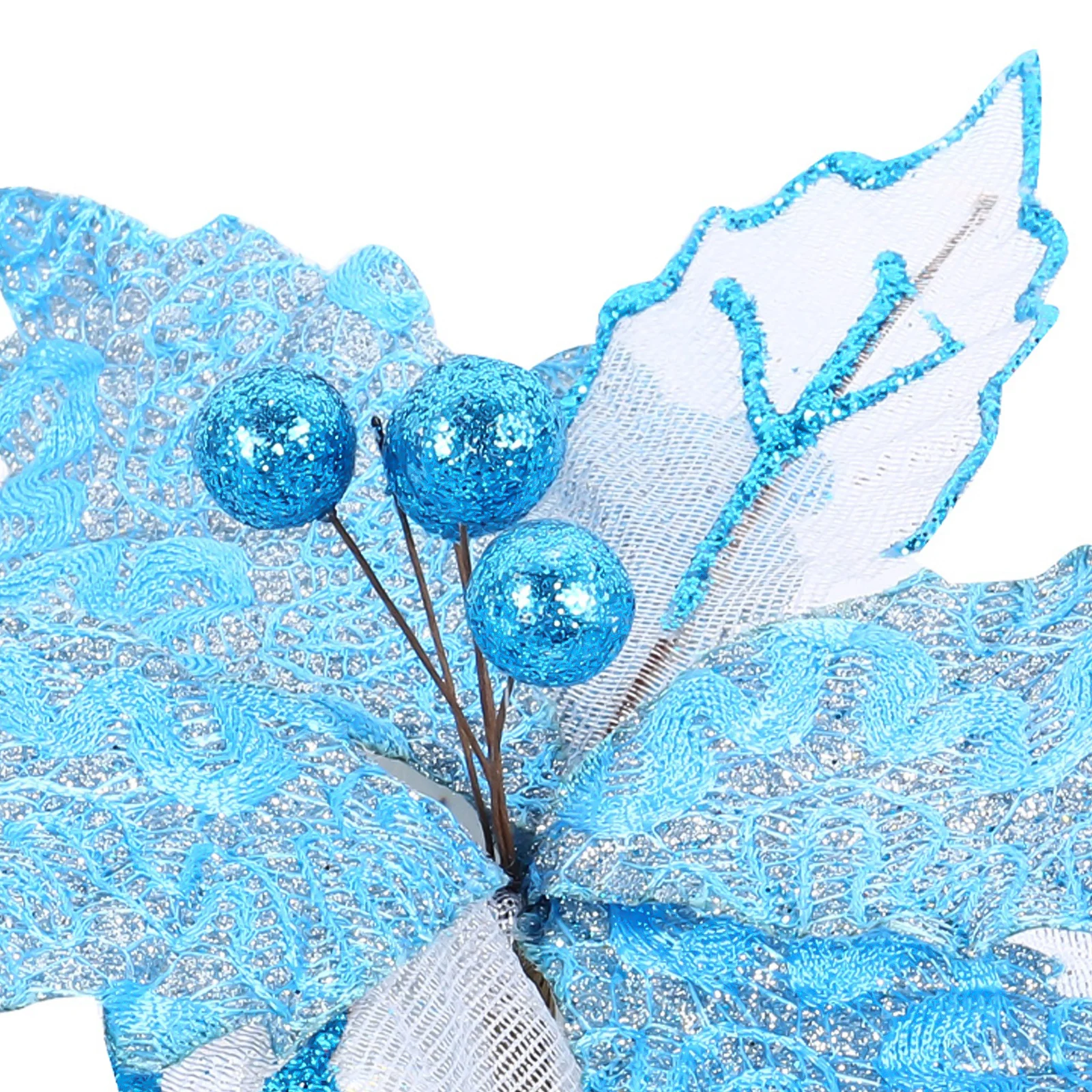 

1pc Christmas Flower Pendant Artificial Xmas Decor Simulated Fabric Flower Fake Holiday Decoration Lifelike Bright Long Lasting