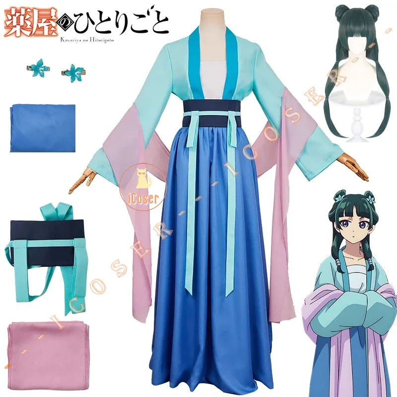 

CosplayAnime The Apothecary Diaries Maomao Cosplay Costume Blue Dress Hairpins Kusuriya No Hitorigoto Halloween Party for Women