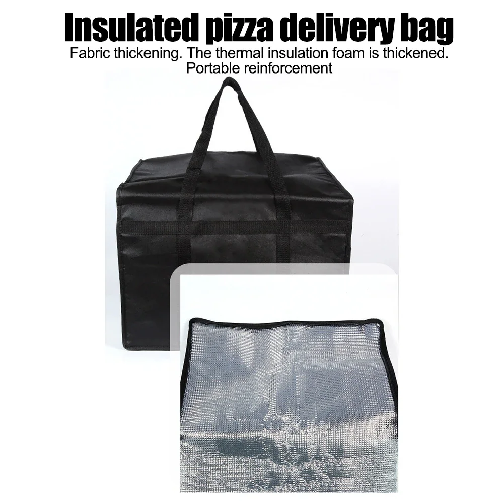 1pc Insulated Pizza Delivery Bag Food Bag Insulated Grocery Bag Large Capacity Waterproof Convenient To Use