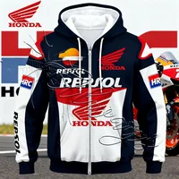 2026 Nuevo diseño de moda de otoño e invierno Traje de motocicleta Honda Racing Entusiasta Deportes al aire libre Chaqueta con capucha Sudadera con cremallera