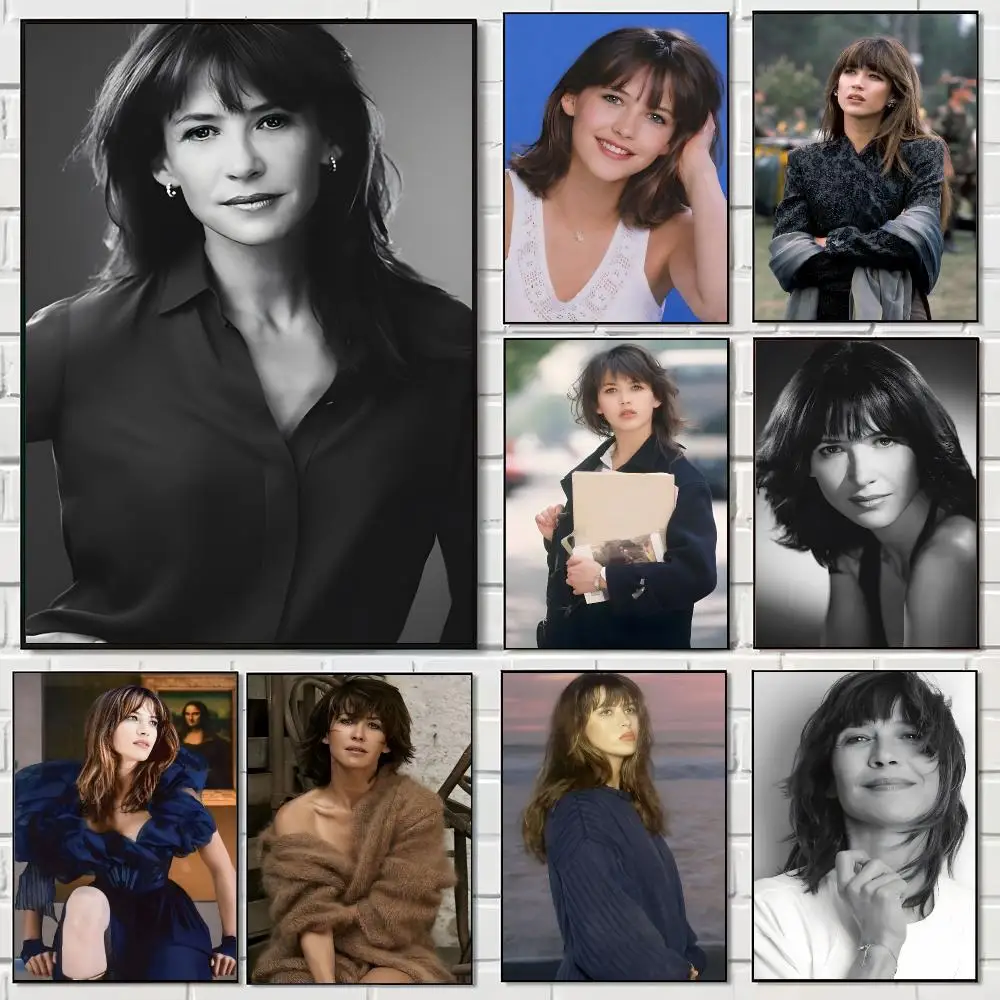 Actress Sophie Marceau Poster Print Painting Home Decor for Bedroom Living Room Hallway