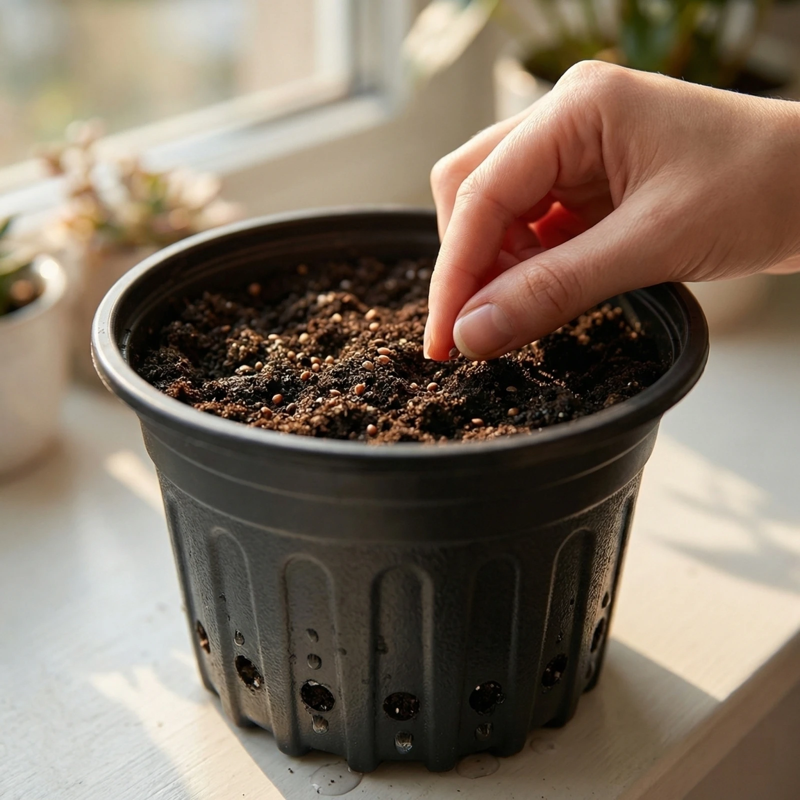 25pcs Gallon Nursery Plant Pot Thick Flexible Plastic Seedling Pot with Holes Flower Plant Container For Succulent Transplanting