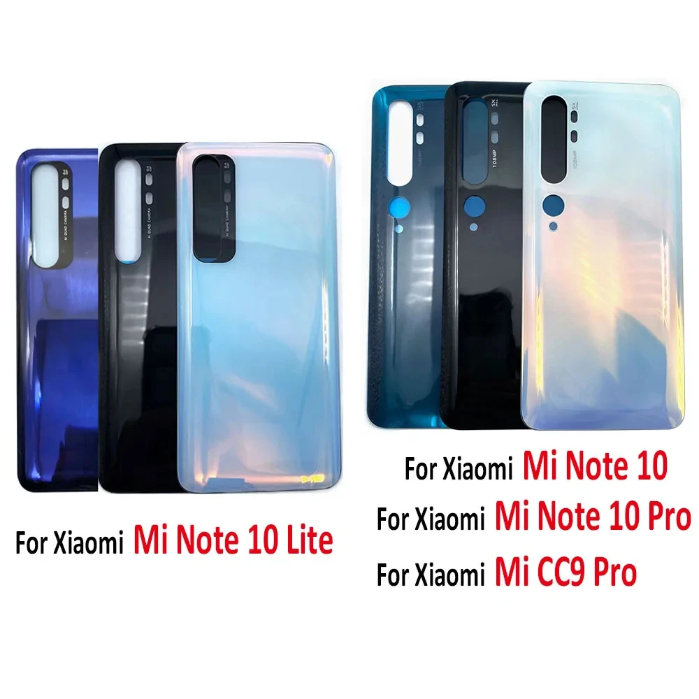 NEW For Xiaomi Mi Note 10 Lite Battery Back Cover Rear Door Replacement Housing Case With Adhesive For Xiaomi Mi Note10 CC9 Pro