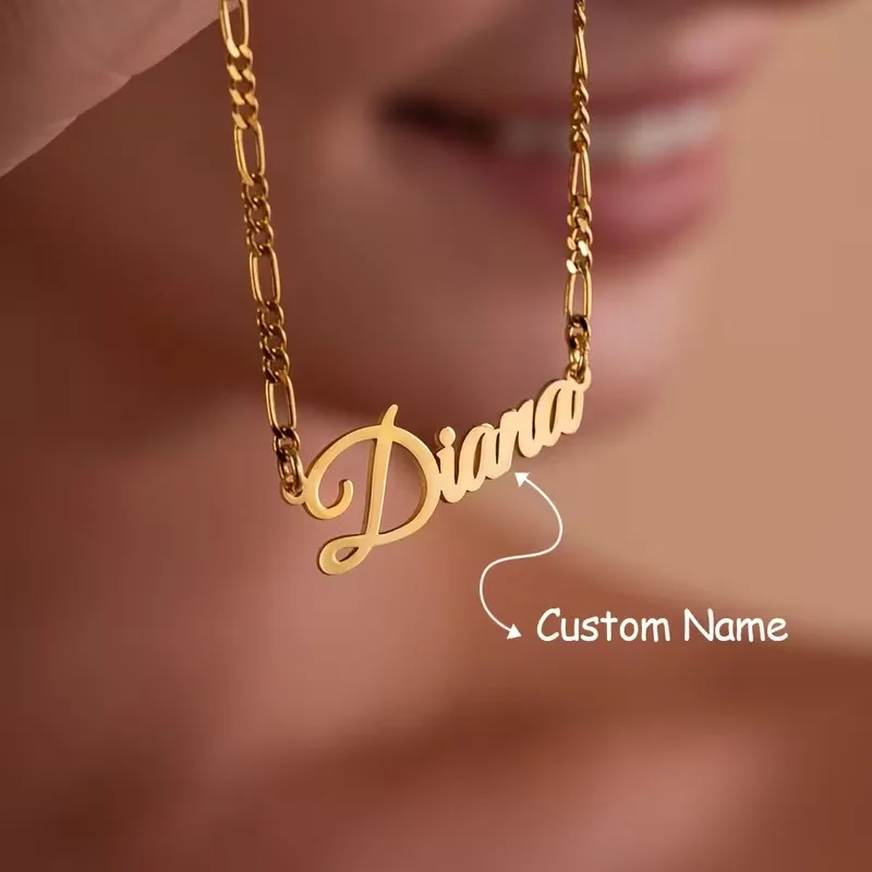 Customized Figaro Chain Necklaces Name Personalized Stainless Steel Jewelry for Women Men Gifts