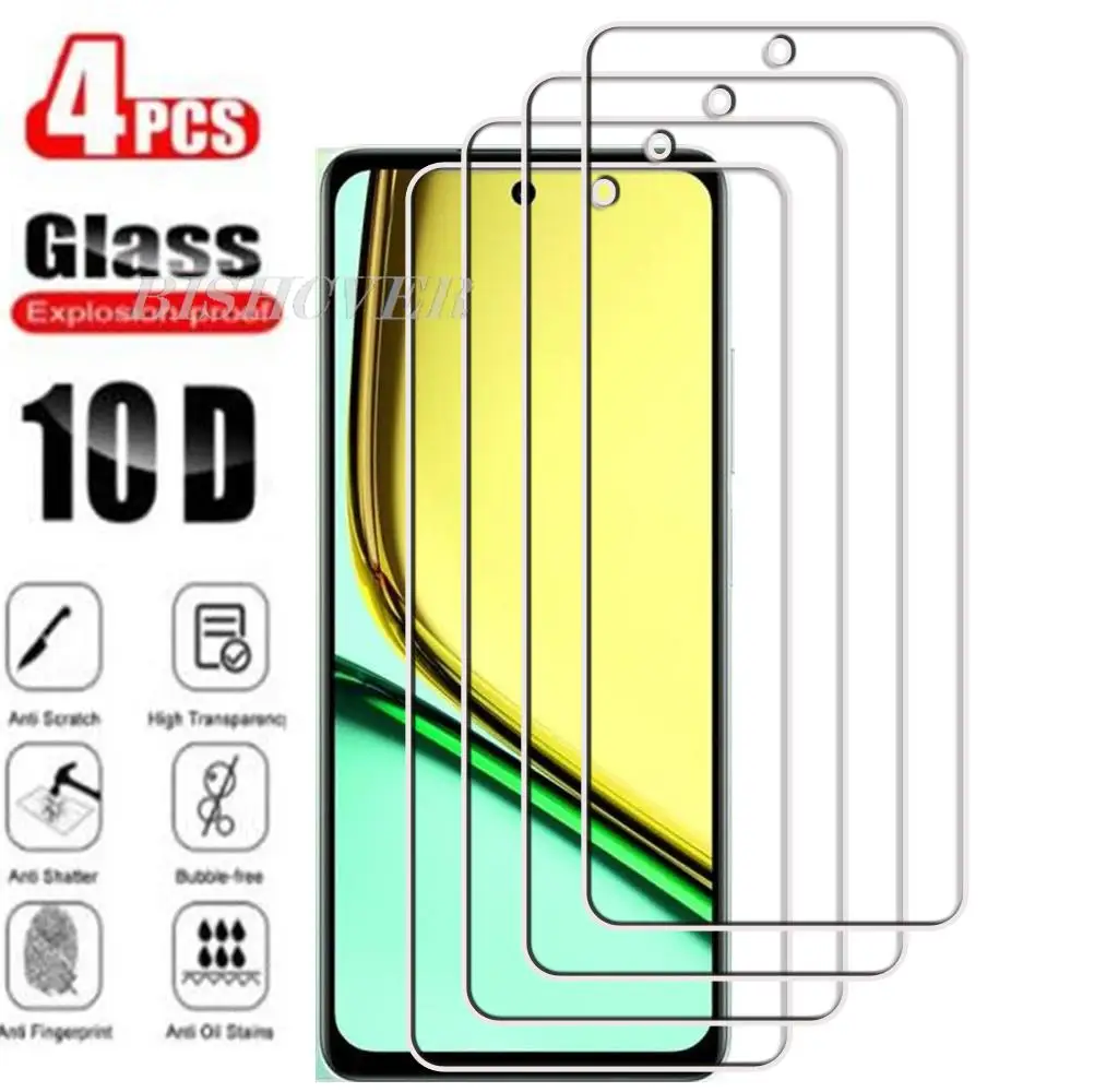 4Pcs Tempered Glass For Realme C67 4G  6.72