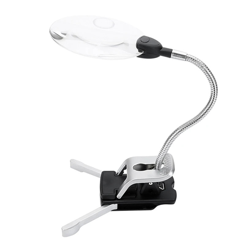 

Desktop Illuminated Magnifier Magnifying Glass Folding Handsfree Magnifier For Reading Watch Repair