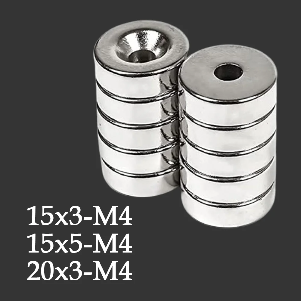 15x3-M4/15x5-M4/20x3-M4 Countersunk Hole Magnet Suitable for Wall Mounting, Bathroom Accessories, Halloween DIY Cabinet Doors