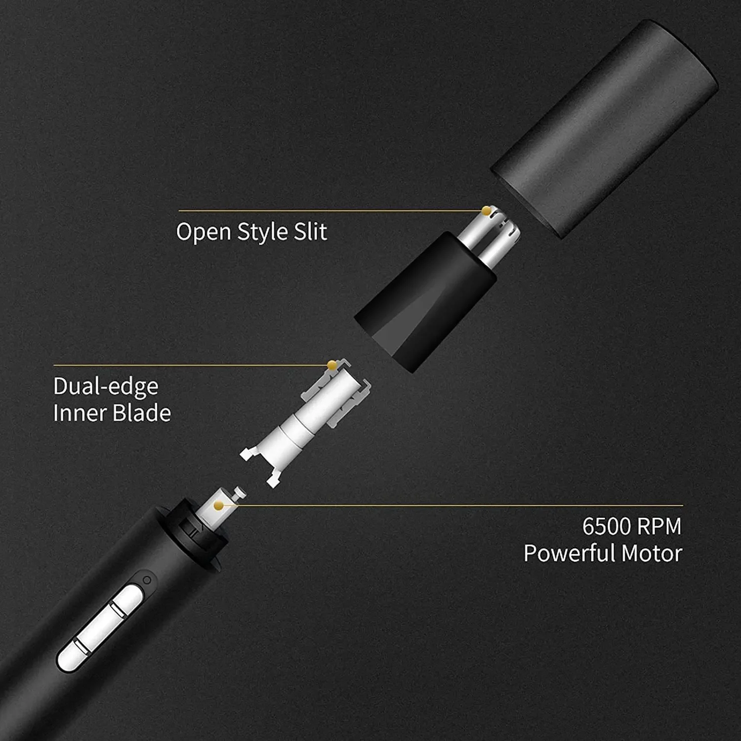 Mijia Nose Hair Trimmer for Men 3 in 1 Rechargeable Painless Ear Eyebrow Sideburn Beard Trimmer Cordless Electric Grooming Kit