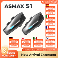 ASMAX S1 Helmet Bluetooth Headset Voice Control Motorcycle Communication Systems 8 Riders Helmet Intercom with FM Radio ENC/IPX7